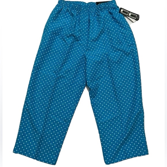 KIM ROGERS Capri’s Women’s SZ 8 Turquoise Dots Comfort Waist Stretch Elasticized - Picture 1 of 6